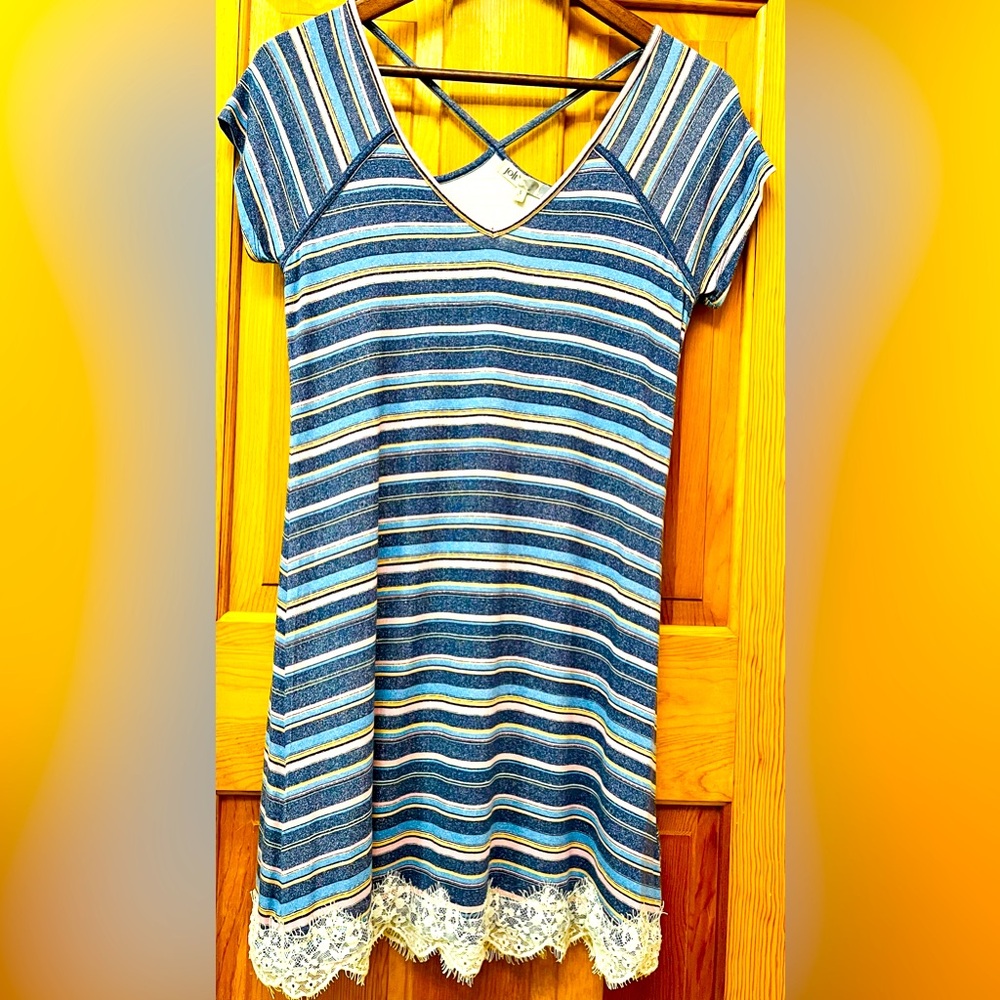 Women’s “Jolt” Multicolored Horizontally Striped Midi Dress NWT‼️
